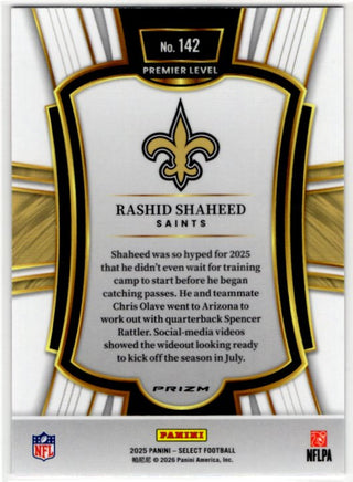 Rashid Shaheed 2025 Panini Select Premier Level Pink Shock Prizm Card #142