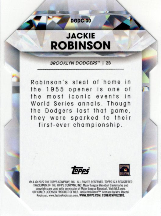 Jackie Robinson 2022 Topps Diamond Greats Die-Cut Card #DGDC-30