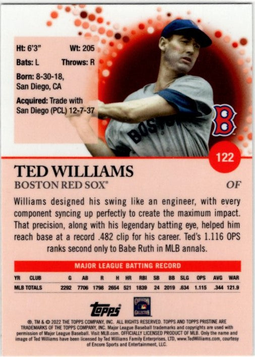 Ted Williams 2022 Topps Pristine Card #122