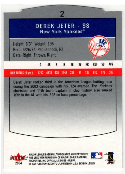 Derek Jeter 2004 Fleer Skybox Limited Edition Card #2