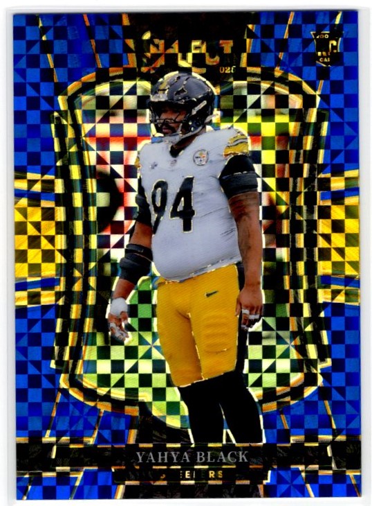 Yahya Black 2025 Panini Select Premier Level Checker Prizm Blue Card #153 032/175
