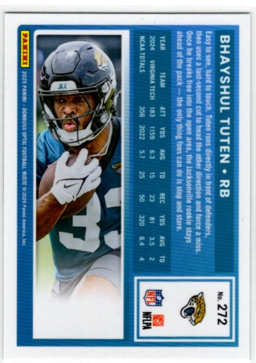 Bhayshul Tuten 2025 Panini Donruss Optic Rated Rookie Card #272