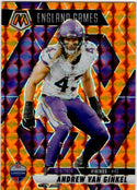 Andrew Van Ginkel 2025 Panini Mosaic England Games Orange Prizm Card #251 170/199