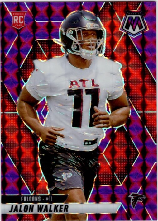 Jalon Walker 2025 Panini Mosaic Reactive Prizm Purple RC Card #377 37/49