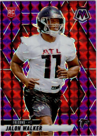 Jalon Walker 2025 Panini Mosaic Reactive Prizm Purple RC Card #377 37/49