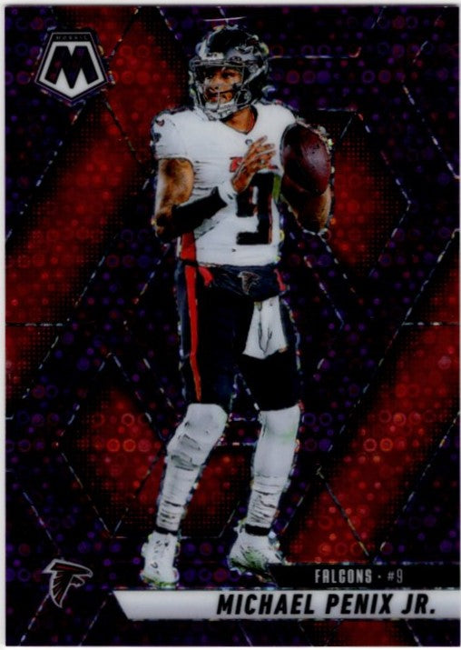 Michael Penix JR 2025 Panini Mosaic Disco Prizm Purple Card #51 37/50