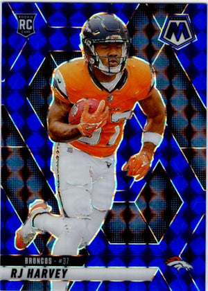 RJ Harvey 2025 Panini Mosaic Reactive Prizm Blue RC Card #375 31/99