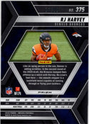 RJ Harvey 2025 Panini Mosaic Reactive Prizm Blue RC Card #375 31/99