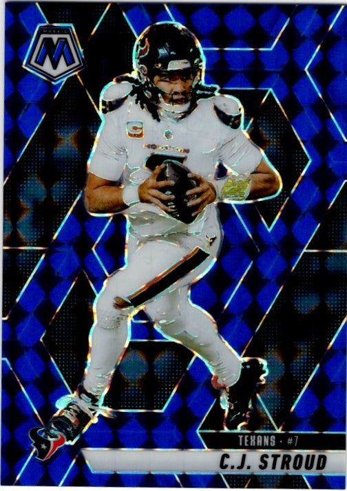 C.J. Stroud 2025 Panini Mosaic Reactive Prizm Blue Card #71 76/99