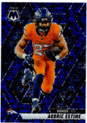 Audric Estime 2025 Panini Mosaic Disco Prizm Blue Card #208 43/99