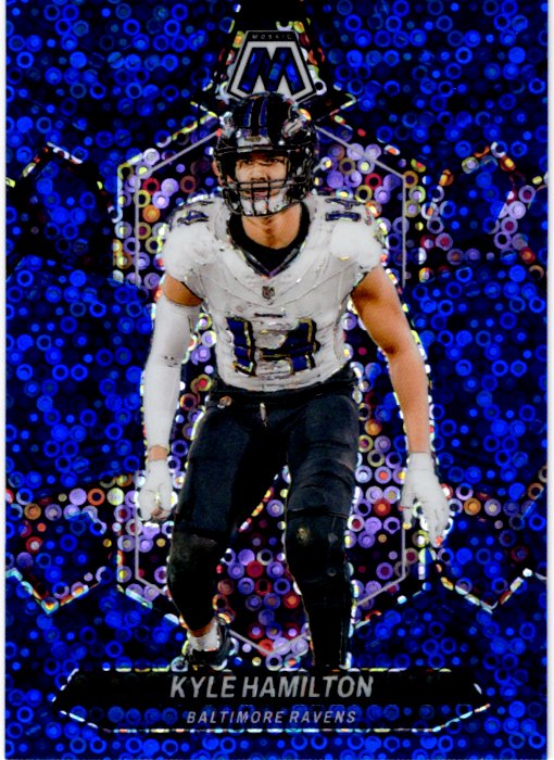 Kyle Hamilton 2025 Panini Mosaic Disco Prizm Blue Card #21 03/75