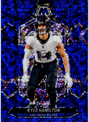 Kyle Hamilton 2025 Panini Mosaic Disco Prizm Blue Card #21 03/75