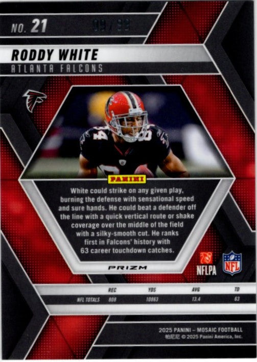 Roddy White 2025 Panini Mosaic Disco Prizm Blue Card #21 09/99