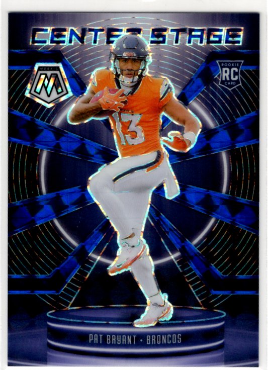 Pat Bryant 2025 Panini Mosaic Centerstage Blue Prizm RC Card #18 42/99