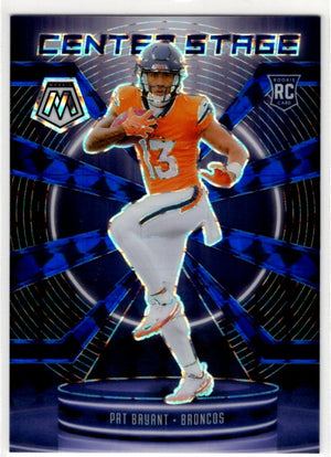 Pat Bryant 2025 Panini Mosaic Centerstage Blue Prizm RC Card #18 42/99