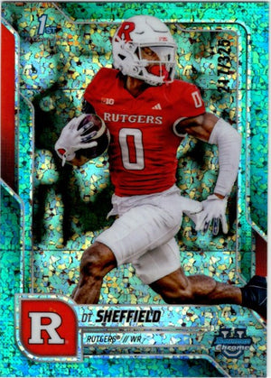 DT Sheffield 2025 Topps Bowman Chrome 1st Bowman Aqua Diamond Card #136 217/325
