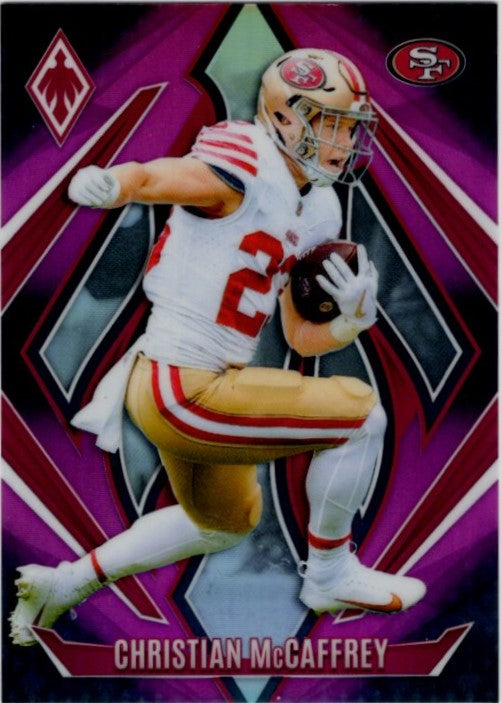 Christian McCaffrey 2025 Panini Phoenix Pink Fade Card #26 32/88