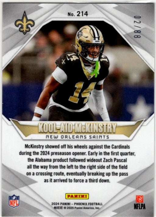 Kool-Aid McKinstry 2024 Panini Phoenix Pink Fade RC Card #214 02/88