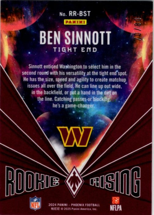 Ben Sinnott 2024 Panini Phoenix Pink Rookie Rising RC Card #RR-BST 70/80