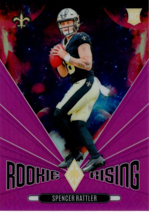 Spencer Rattler 2024 Panini Phoenix Pink Rookie Rising RC Card #RR-SRR 19/80