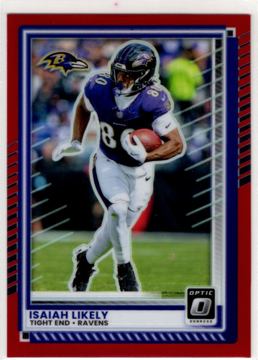 Isaiah Likely 2025 Donruss Optic Red Prizm Card #101 135/149