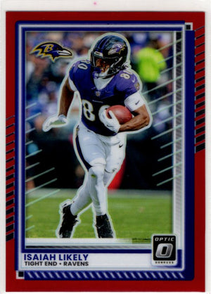 Isaiah Likely 2025 Donruss Optic Red Prizm Card #101 135/149