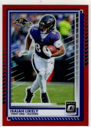 Isaiah Likely 2025 Donruss Optic Red Prizm Card #101 135/149