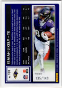 Isaiah Likely 2025 Donruss Optic Red Prizm Card #101 135/149