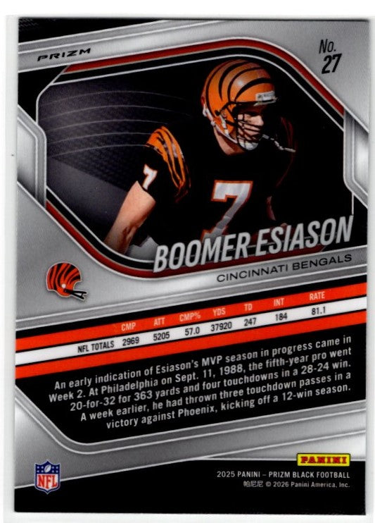 Boomer Esiason 2025 Panini Prizm Black Hyper Card #27