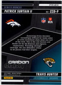 Patrick Surtain II / Travis Hunter 2025 Panini Mosaic Carbon Copy Silver Prizm Card #CC0-9