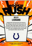 Riley Leonard 2025 Panini Rookies & Stars Rookie Rush Orange RC Card #16 074/125