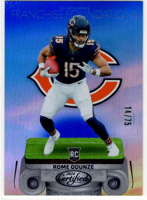 Rome Odunze 2024 Certified Franchise Foundations RC Card #4 14/75