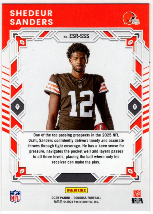 Shedeur Sanders 2025 Panini Donruss Elite Series Rookie Card #ESR-SSS