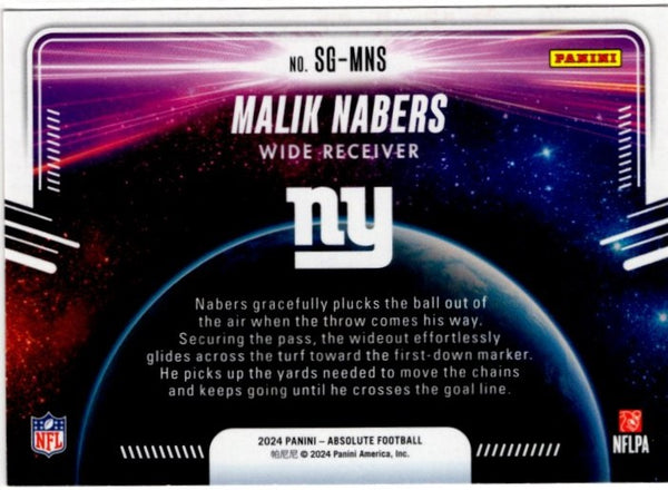 Malik Nabers 2024 Panini Absolute Star Gazing RC Card #SG-MNS 33/75