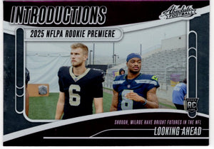 Tyler Shough / Jalen Milroe 2025 Panini Absolute Introductions NFLPA Rookie Premiere RC Card #I-TSH