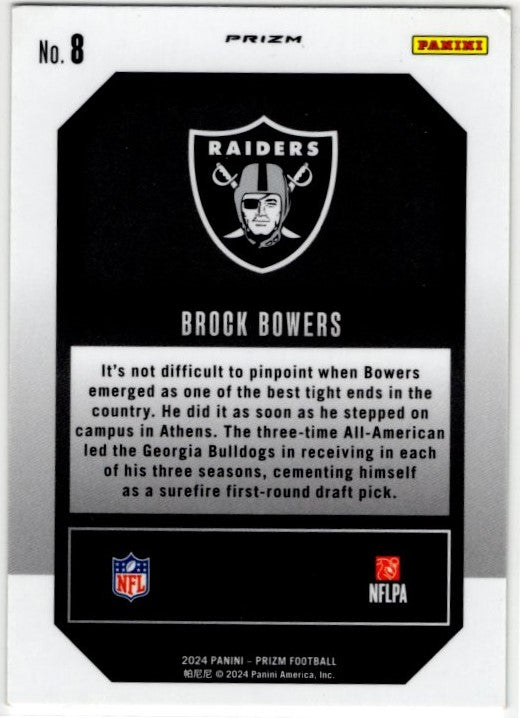 Brock Bowers 2024 Panini Emergent Prizm Green Wave RC Card #8