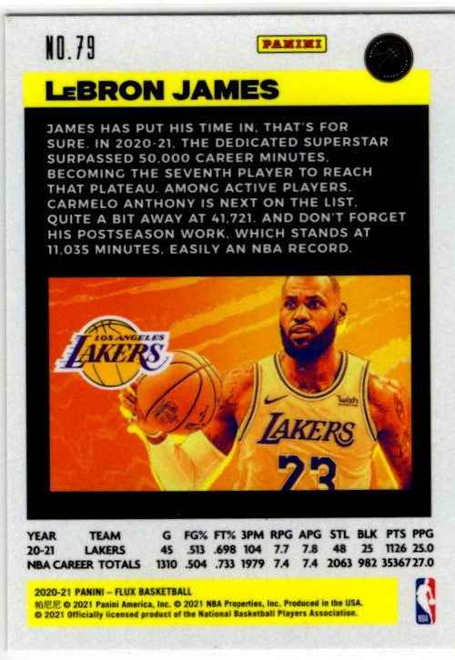 LeBron James 2020-21 Panini Flux Card #79