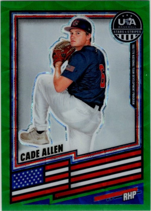 Cade Allen 2026 Panini Stars & Stripes Baseball Green Scope Prizm Card #174 77/99