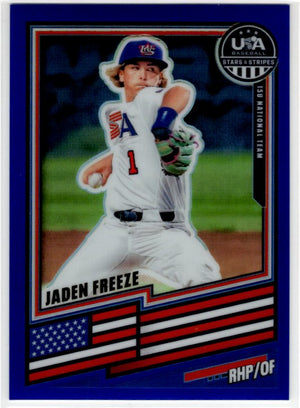 Jaden Freeze 2026 Panini Stars & Stripes Baseball Blue Prizm Card #116 228/299