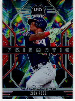 Zion Rose 2026 Panini Stars & Stripes Prizmatic Red Prizm Card #8 148/199