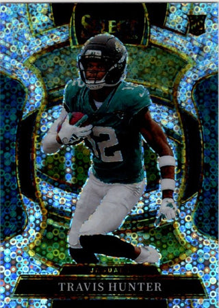 Travis Hunter 2025 Panini Select Concourse Silver Disco Prizm Card RC #28
