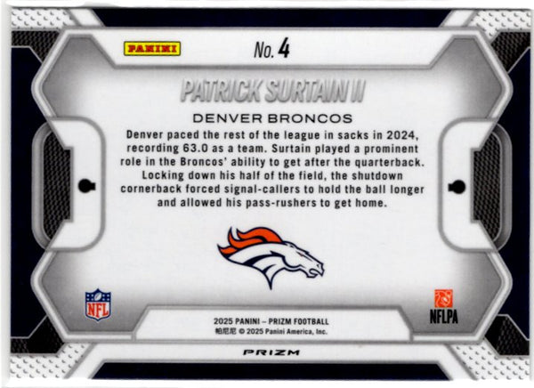 Patrick Surtain II 2025 Panini Lockdown No Huddle Prizm Card #4