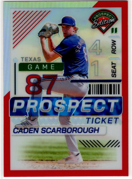 Caden Scarborough 2024 Panini Prospect Ticket Red Holo Card #172 178/199