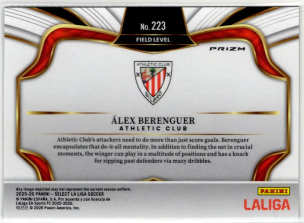 Alex Berenguar 2025-26 Panini Select La Liga Field Level Green Cracked Ice Prizm Card #223