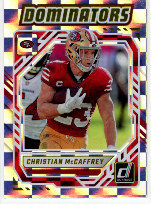 Christian McCaffrey 2025 Panini Donruss Dominators Card #DOM-CMY