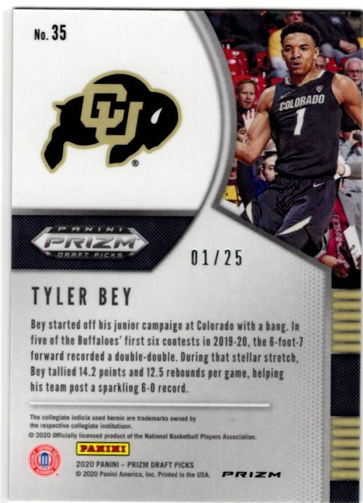Tyler Bey 2020 Panini Green Pulsar Prizm Draft Picks RC Card #35 01/25