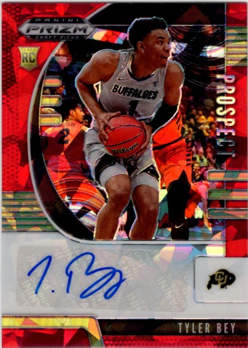Tyler Bey 2020 Panini Red Cracked Ice Prizm Draft Picks Prospect Autograph RC Card #PA-TB