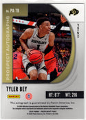 Tyler Bey 2020 Panini Red Cracked Ice Prizm Draft Picks Prospect Autograph RC Card #PA-TB
