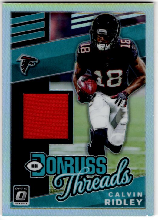 Calvin Ridley 2019 Donruss Optic Threads Silver Prizm Worn Jersey Patch Card #DT4