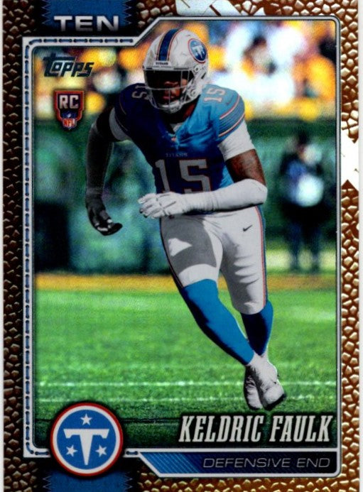 Keldric Faulk 2026 Topps Flagship Leather Refractor RC Card #344